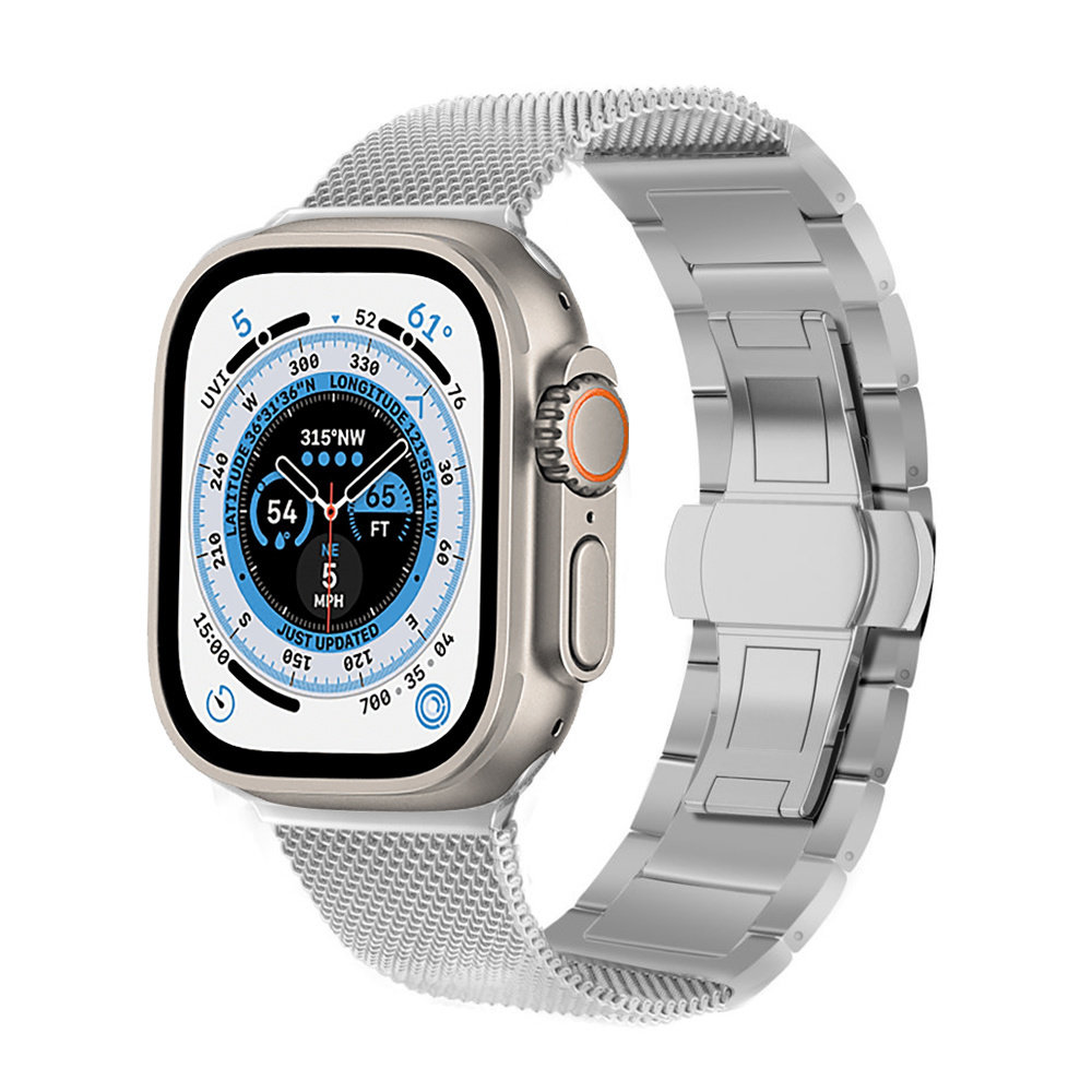 Strap-it Strap-it Bracelet acier milanais Apple Watch Ultra (argent)
