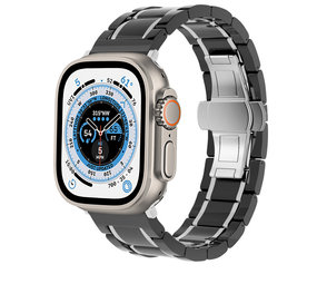 Strap-it Bracelet céramique acier Apple Watch Ultra (noir/argent)