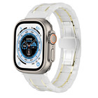 Strap-it Strap-it Bracelet céramique acier Apple Watch Ultra (blanc/or)