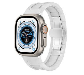 Strap-it Bracelet céramique acier Apple Watch Ultra (blanc/argent) Strap-it Bracelet céramique acier Apple Watch Ultra (blanc/argent)
