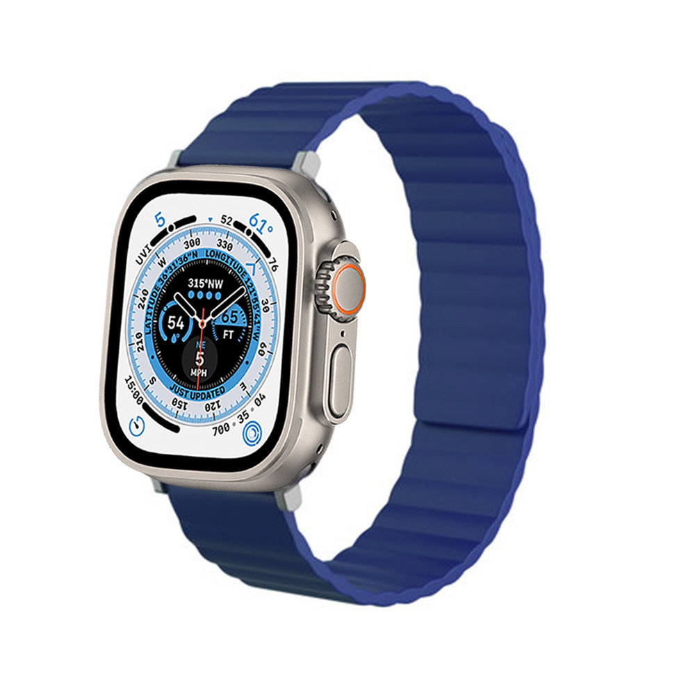 Bracelet silicone magnétique Apple Watch Ultra (bleu) 