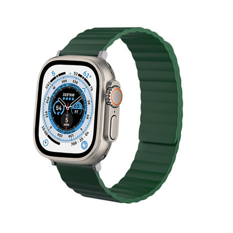 Strap-it Strap-it Bracelet silicone magnétique Apple Watch Ultra (vert)