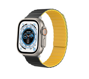 Strap-it Bracelet silicone magnétique Apple Watch Ultra (noir/jaune)