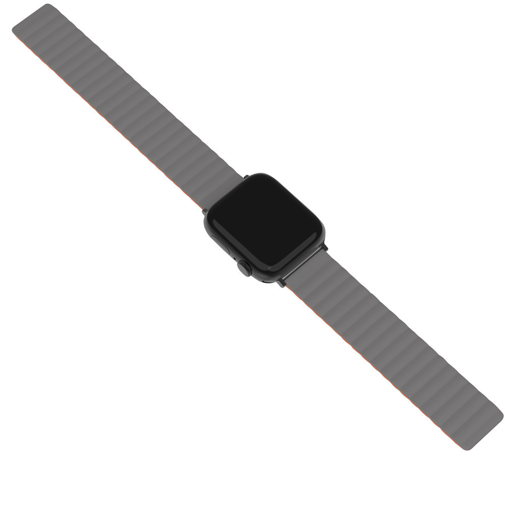 Strap-it Strap-it Bracelet silicone magnétique Apple Watch Ultra (gris/orange)