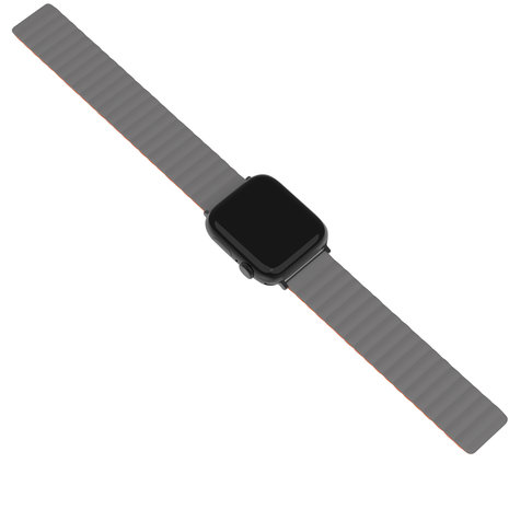 Strap-it Strap-it Bracelet silicone magnétique Apple Watch Ultra (gris/orange)