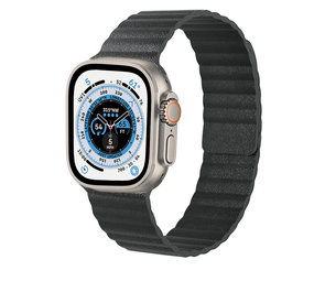 Strap-it Bracelet cuir loop Apple Watch Ultra (noir)