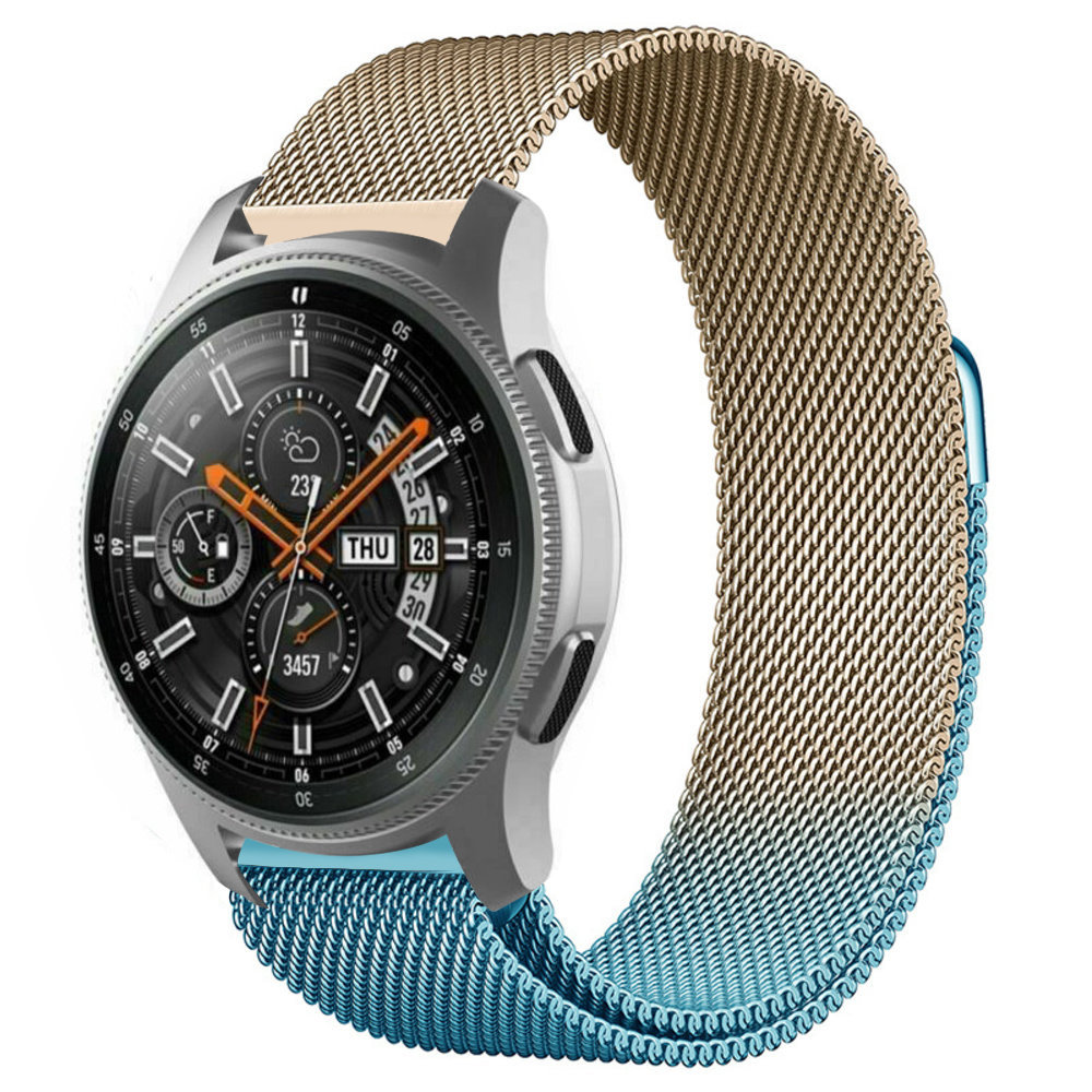 Strap-it Strap-it Bracelet Milanais Samsung Galaxy Watch 46mm (bleu/or)