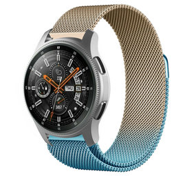 Strap-it Bracelet Milanais Samsung Galaxy Watch 46mm (bleu/or)