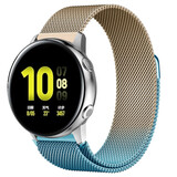 Strap-it Bracelet Milanais Samsung Galaxy Watch Active (bleu/or)