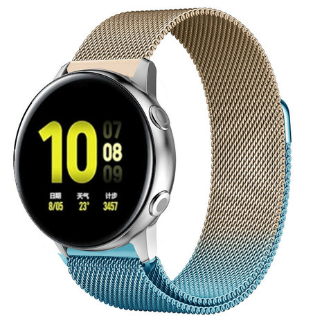 Strap-it Strap-it Bracelet Milanais Samsung Galaxy Watch Active (bleu/or) Strap-it Strap-it Bracelet Milanais Samsung Galaxy Watch Active (bleu/or)