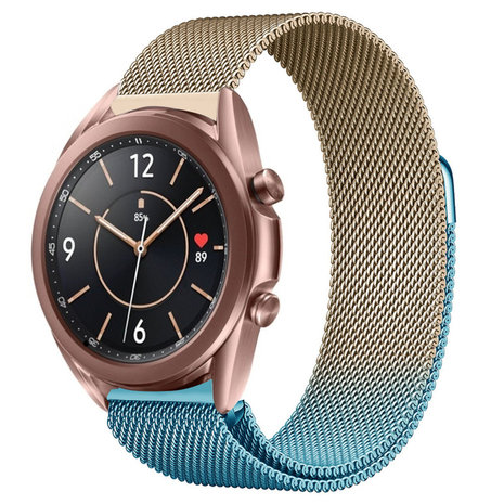 Strap-it Strap-it Bracelet Milanais Samsung Galaxy Watch 3 41mm (bleu/or)