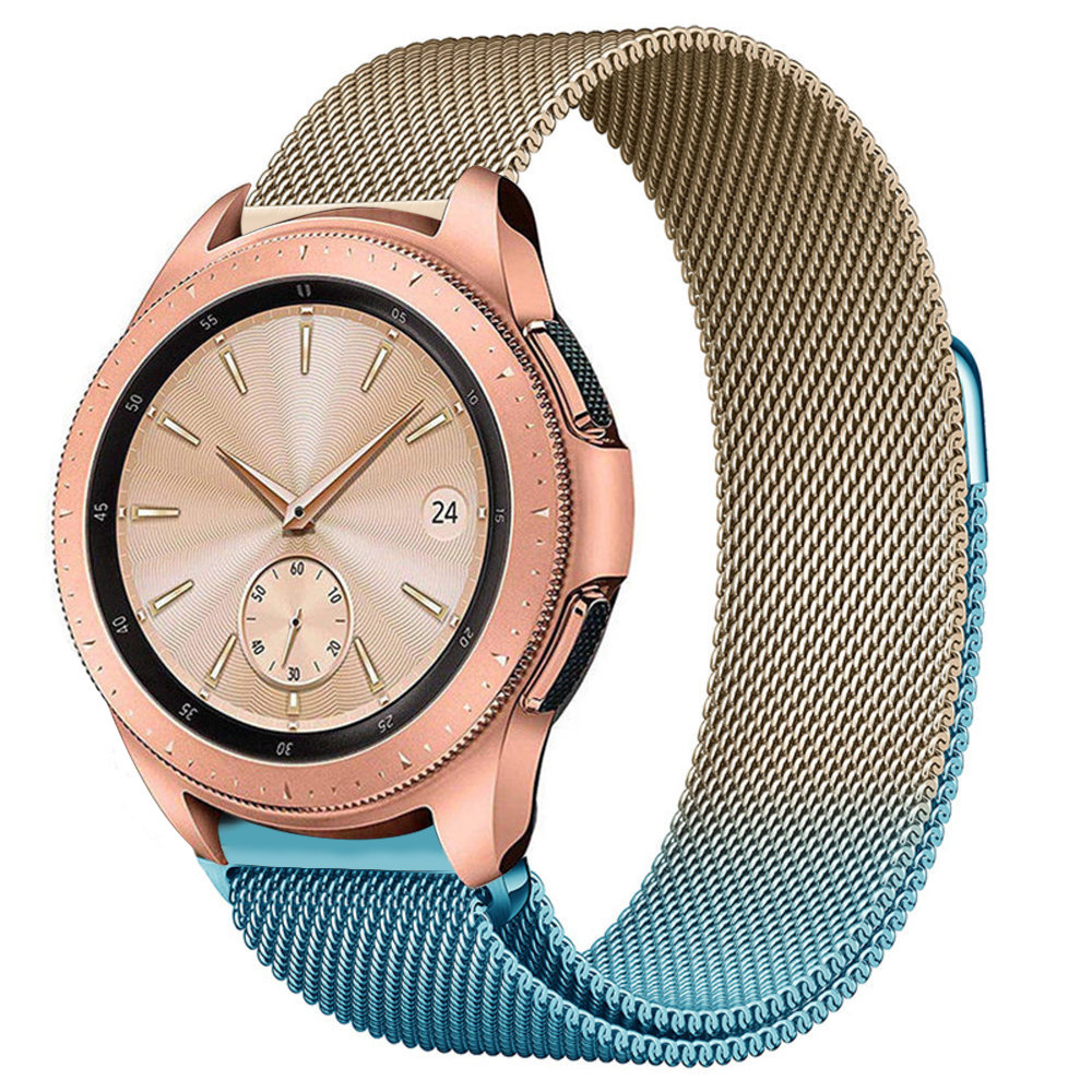 Strap-it Strap-it Bracelet Milanais Samsung Galaxy Watch 42mm (bleu/or)