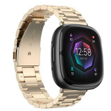 Strap-it Bracelet acier Fitbit Sense 2 (champagne or)