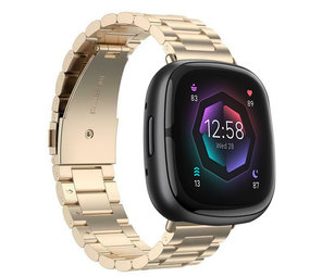 Strap-it Bracelet acier Fitbit Sense 2 (champagne or)