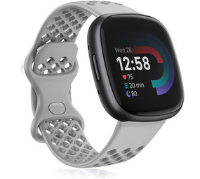 Strap-it Bracelet silicone avec trous Fitbit Versa 4 (gris)