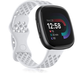 Strap-it Bracelet silicone avec trous Fitbit Versa 4 (blanc)