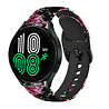 Strap-it Strap-it Bracelet silicone Samsung Galaxy Watch 4 - 44mm fleur rose Strap-it Strap-it Bracelet silicone Samsung Galaxy Watch 4 - 44mm fleur rose