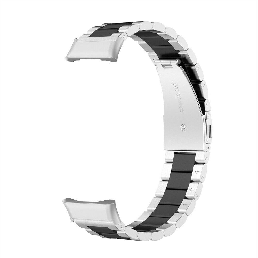 Strap-it Strap-It Bracelet acier Oppo Watch Free (argent/noir) Strap-it Strap-It Bracelet acier Oppo Watch Free (argent/noir)