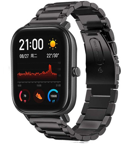 Strap-it Strap-It Bracelet titane Amazfit GTS (noir)
