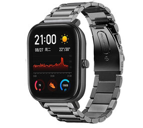 Strap-it Bracelet titane Amazfit GTS (gris)