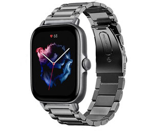 Strap-it Bracelet titane Amazfit GTS 3 (gris) Strap-it Bracelet titane Amazfit GTS 3 (gris)