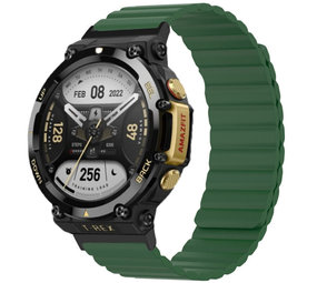 Strap-it Bracelet silicone magnétique Amazfit T-Rex 2 (verte)