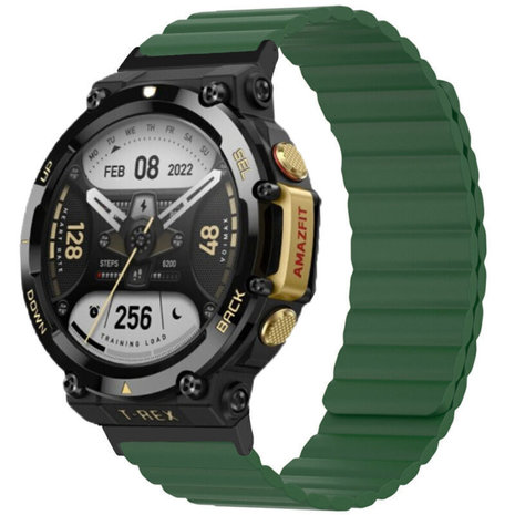 Strap-it Strap-It Bracelet silicone magnétique Amazfit T-Rex 2 (verte)