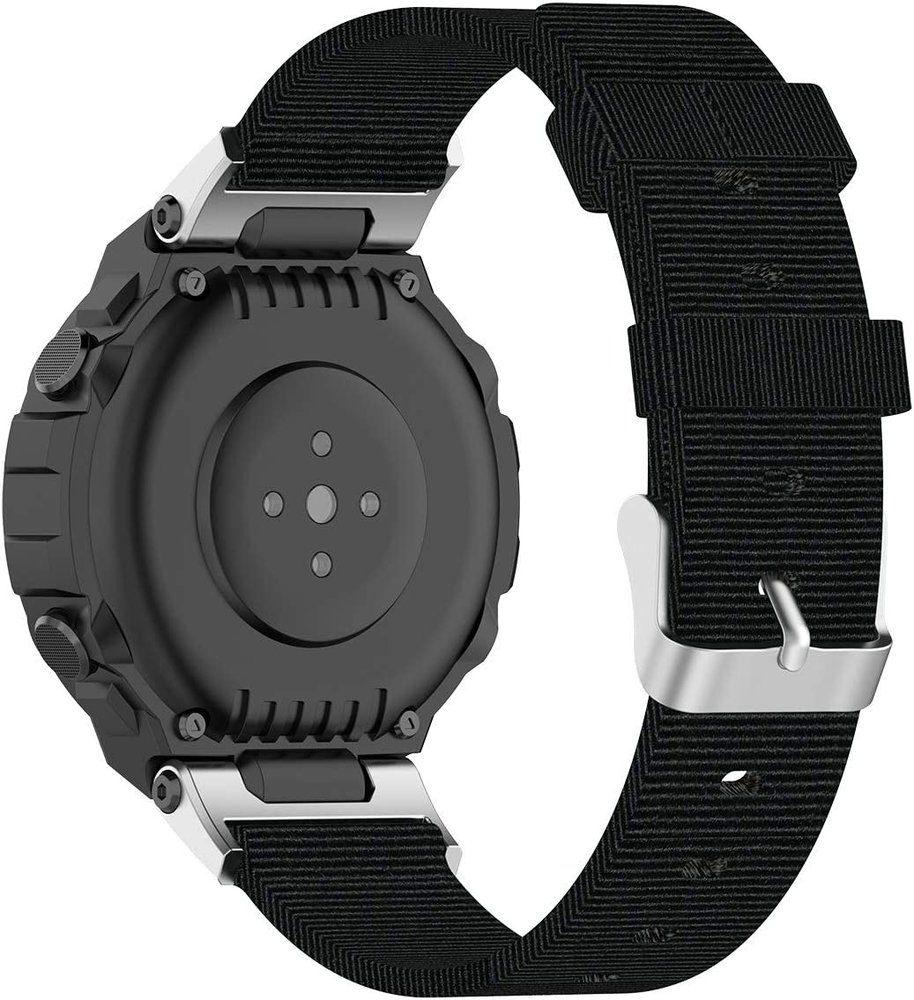 Strap-it Strap-It Bracelet nylon canvas Amazfit T- Rex (Pro) (noir)