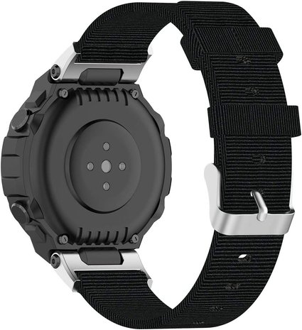 Strap-it Strap-It Bracelet nylon canvas Amazfit T- Rex (Pro) (noir)