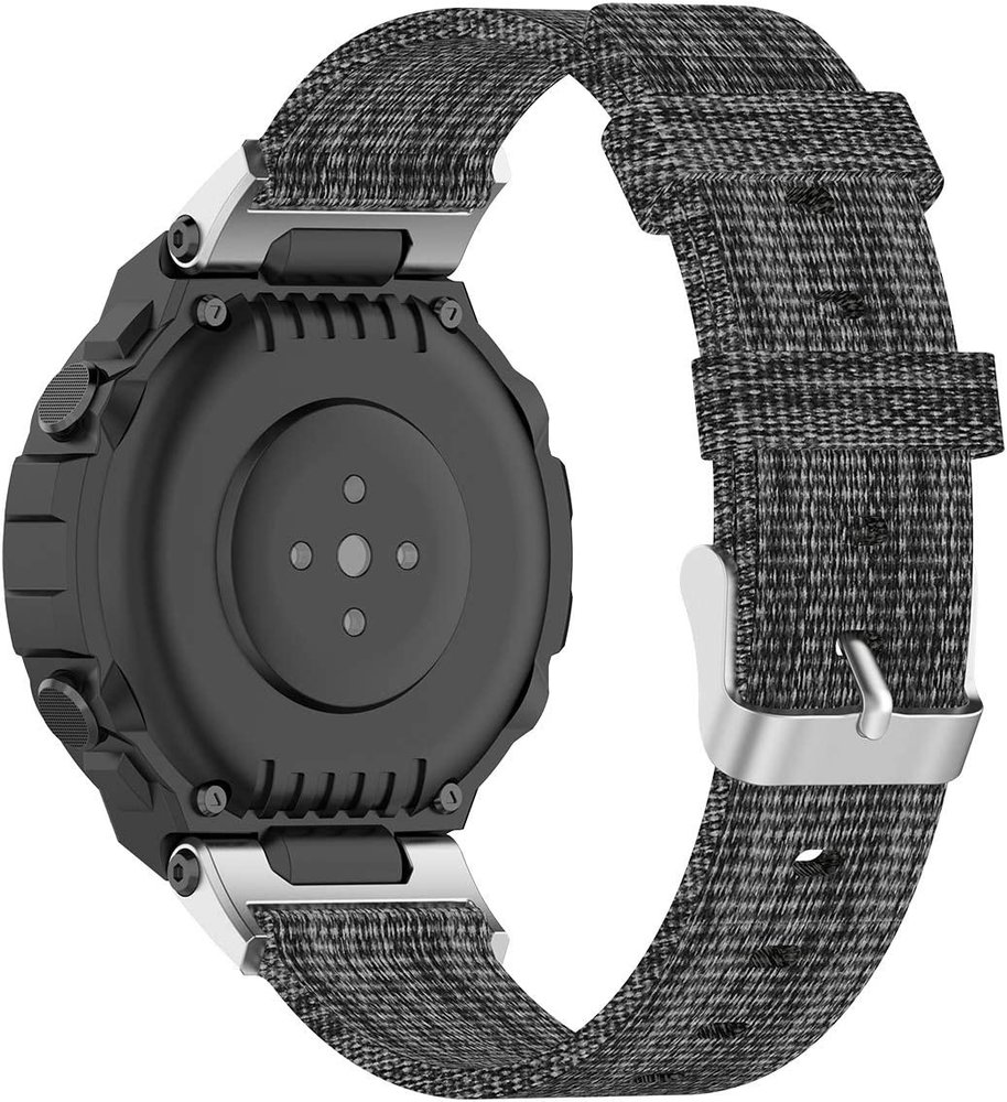 Strap-it Strap-It Bracelet nylon canvas Amazfit T-Rex (Pro) (gris)
