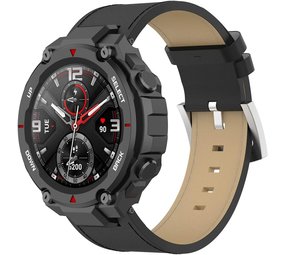 Strap-it Bracelet cuir Amazfit T-Rex (Pro) (noir)