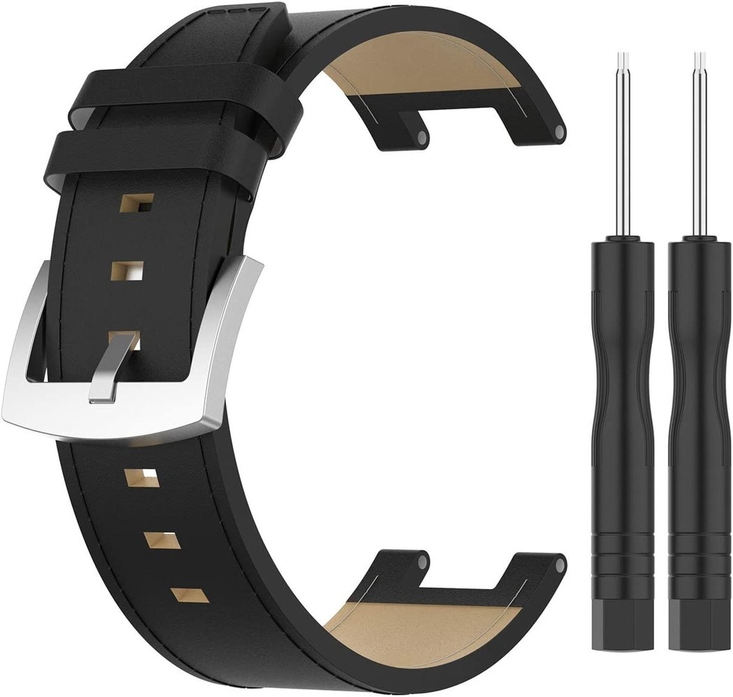 Strap-it Strap-It Bracelet cuir Amazfit T-Rex (Pro) (noir)