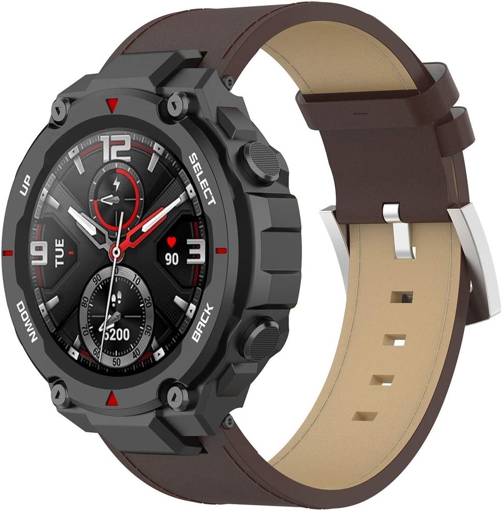 Strap-it Strap-It Bracelet cuir Amazfit T-Rex (Pro) (marron) Strap-it Strap-It Bracelet cuir Amazfit T-Rex (Pro) (marron)