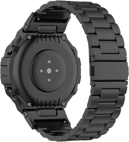 Strap-it Strap-It Bracelet acier Amazfit T-Rex (Pro) (noir)