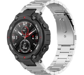 Strap-it Bracelet acier Amazfit T-Rex (Pro) (argent) Strap-it Bracelet acier Amazfit T-Rex (Pro) (argent)