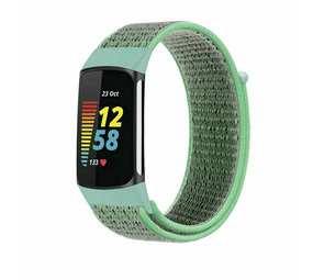 Strap-it Bracelet nylon Fitbit Charge 5 (menthe)