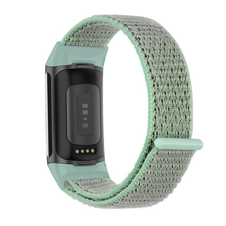 Strap-it Strap-It Bracelet nylon Fitbit Charge 5 (menthe)