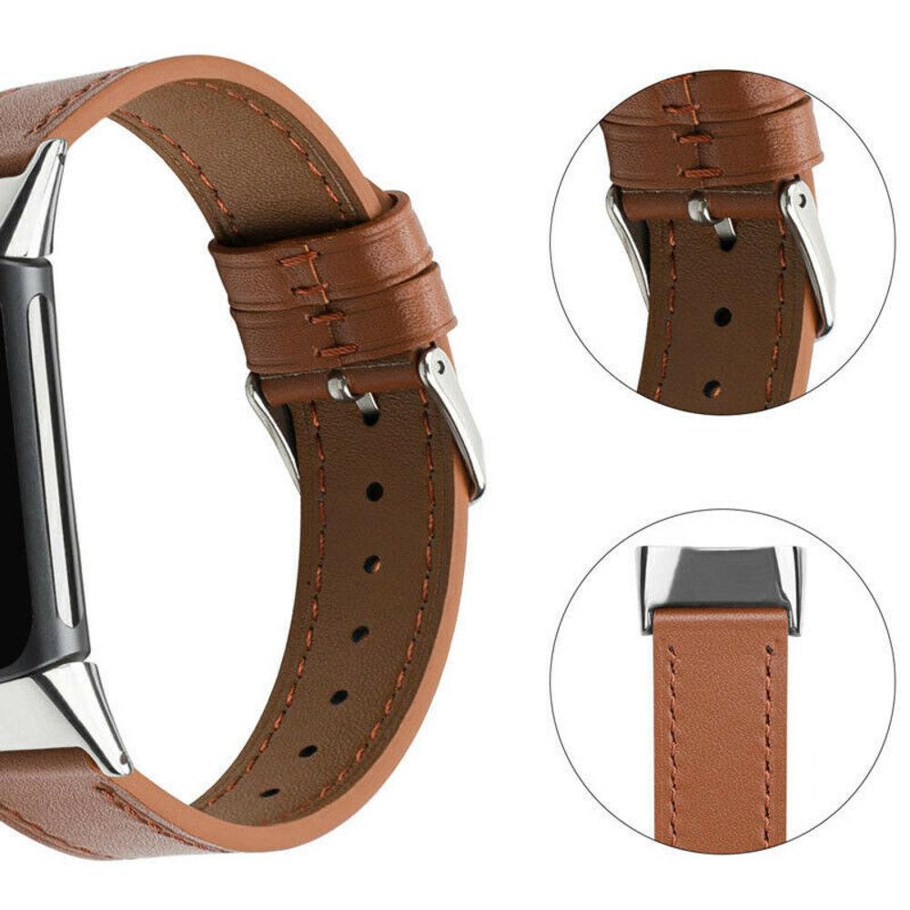 Strap-it Strap-It Bracelet cuir Fitbit Charge 5 (marron)