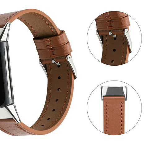 Strap-it Strap-It Bracelet cuir Fitbit Charge 5 (marron)