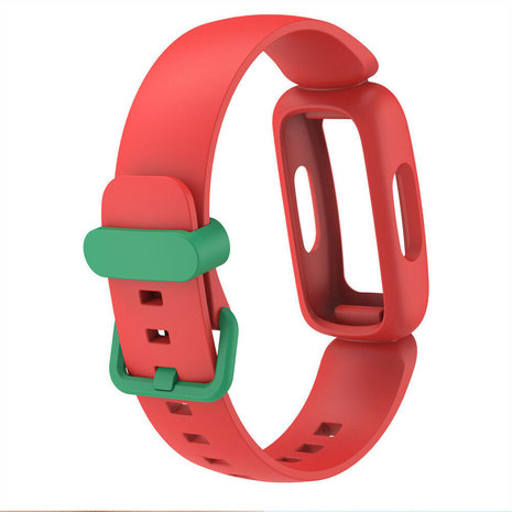 Strap-it Strap-It Bracelet silicone Fitbit Ace 3 (rouge/vert)