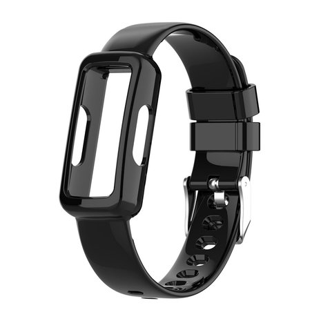 Strap-it Strap-It Bracelet Clear TPU Fitbit Luxe (noir)