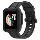 Strap-it Bracelet silicon avec frame Xiaomi Mi Watch Lite (noir)