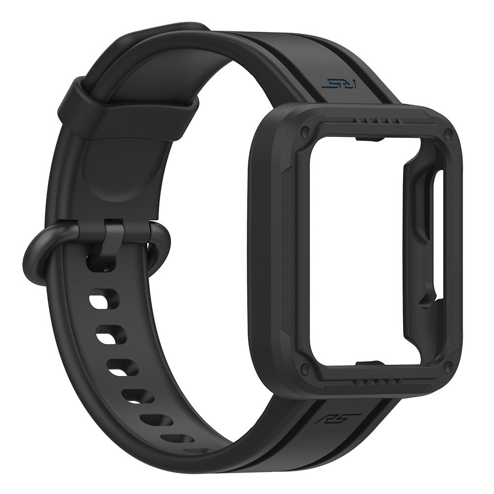 Strap-it Strap-It Bracelet silicon avec frame Xiaomi Mi Watch Lite (noir)