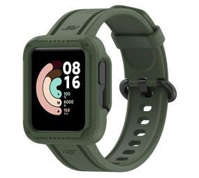 Strap-it Bracelet silicon avec frame Xiaomi Mi Watch Lite (vert foncé)
