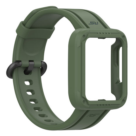Strap-it Strap-It Bracelet silicon avec frame Xiaomi Mi Watch Lite (vert foncé)