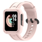 Strap-it Bracelet silicon avec frame Xiaomi Mi Watch Lite (rose)