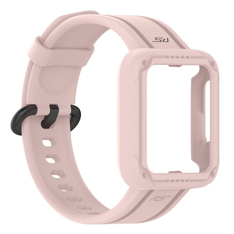 Strap-it Strap-It Bracelet silicon avec frame Xiaomi Mi Watch Lite (rose)