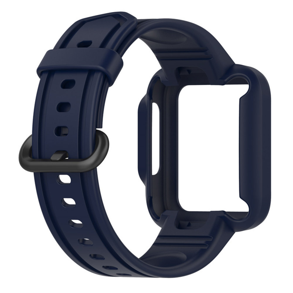 Strap-it Strap-It Bracelet silicon avec frame Xiaomi Mi Watch Lite (bleu foncé)