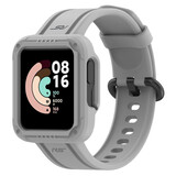 Strap-it Bracelet silicon avec frame Xiaomi Mi Watch Lite (gris)