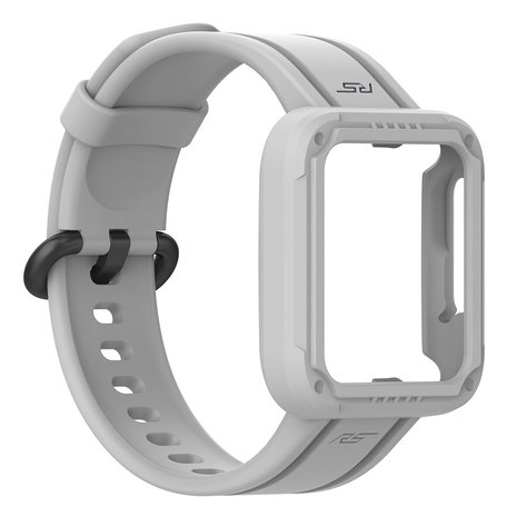 Strap-it Strap-It Bracelet silicon avec frame Xiaomi Mi Watch Lite (gris)